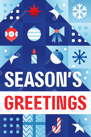 装飾品と幾何学的なクリスマス ツリーにテキスト季節のご挨拶 PNG、SVG