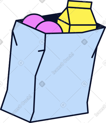 Paper bag with groceries PNG, SVG