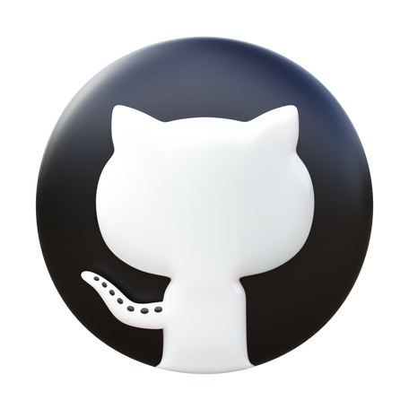 3D github logo Illustration in PNG, SVG
