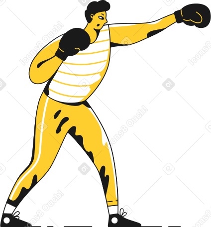 boxer in gloves Illustration in PNG, SVG