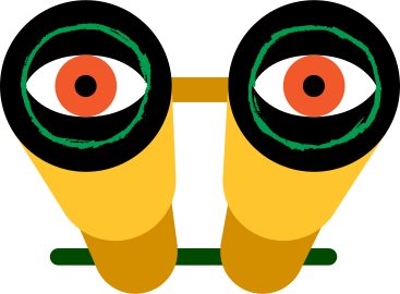 Бинокль с глазами в PNG, SVG
