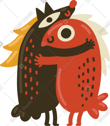 Animals hugging PNG, SVG