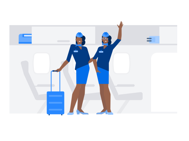Flight attendants Illustration in PNG, SVG
