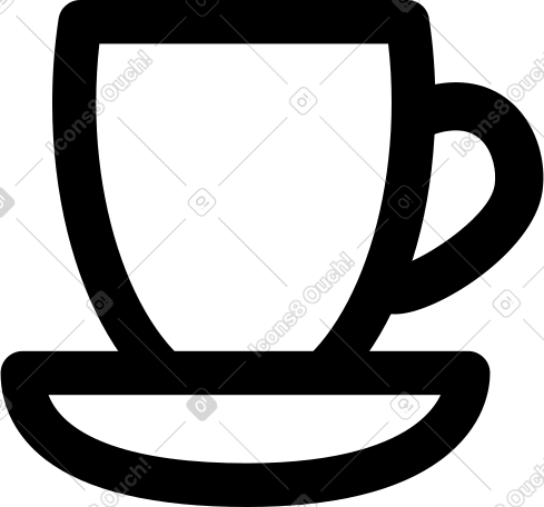 cup with handle and saucer PNG, SVG