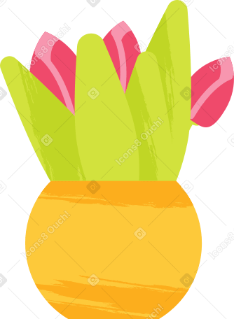 vase with tulips PNG, SVG