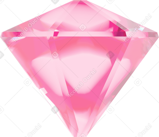 3D pink gemstone Illustration in PNG, SVG