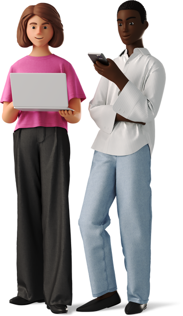 two women working with a laptop PNG、SVG