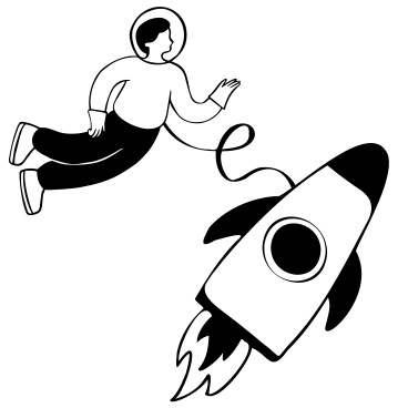 Person on a rocket in space PNG, SVG