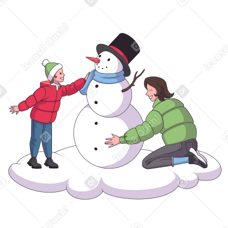 Building snowman PNG, SVG