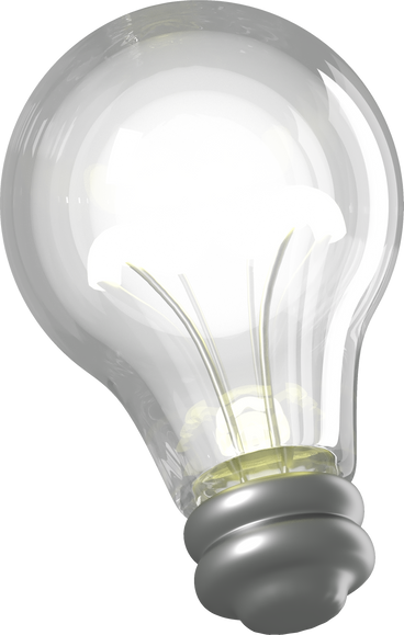 lit light bulb PNG, SVG
