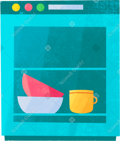 dishwasher with dishes inside PNG, SVG