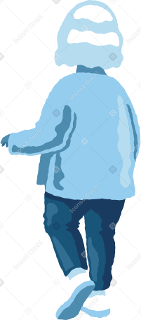 chubby girl standing back Illustration in PNG, SVG