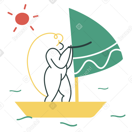Sailing Illustration in PNG, SVG