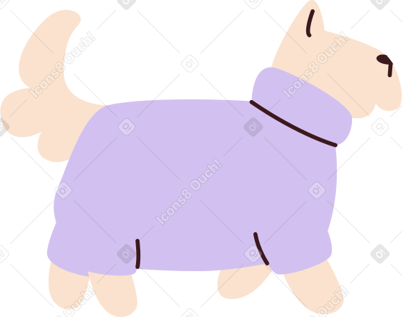 dog in a winter coat PNG, SVG