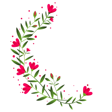 Small pink flowers arranged in a semicircle PNG, SVG