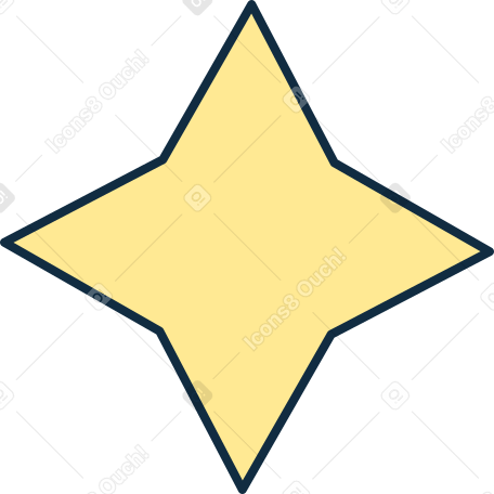 Иллюстрация Четырехугольная желтая звезда в PNG и SVG