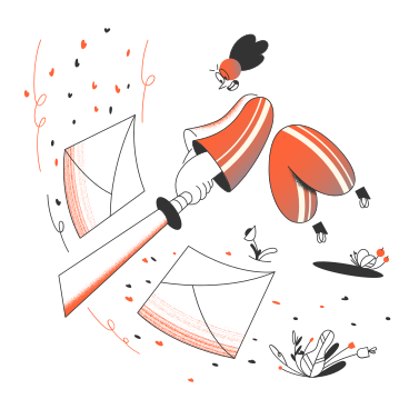 Person slashing an envelope to unsubscribe PNG, SVG