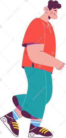 happy man is walking and his arm is outstretched Illustration in PNG, SVG