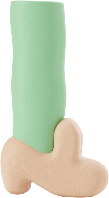 Green skin foot in beige shoe turned right PNG, SVG