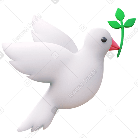 3D peace pigeon PNG, SVG
