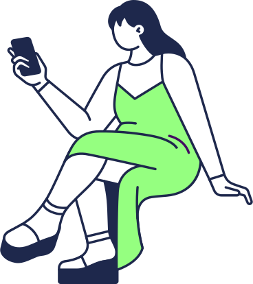 woman with a mobile phone in her hand PNG, SVG