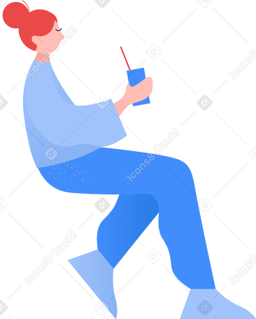 woman sitting with cocktail PNG, SVG