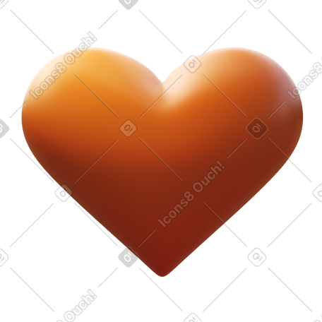 3D brown heart  PNG, SVG