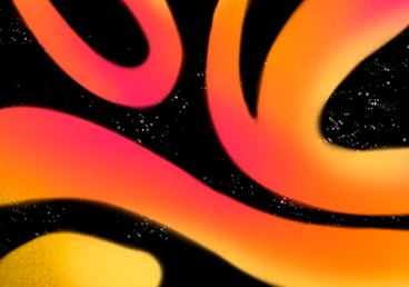 Фон звездного неба с желтыми и красными формами в PNG, SVG