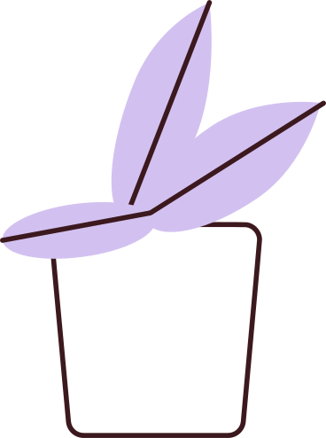purple leaves in a white pot PNG, SVG