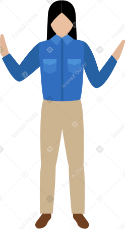 женщина в рубашке и брюках в PNG, SVG