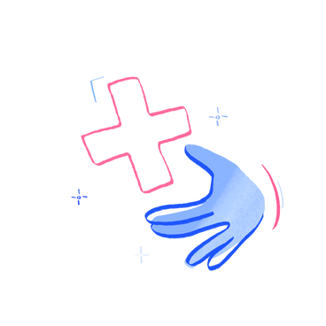 Hand with medical cross PNG, SVG