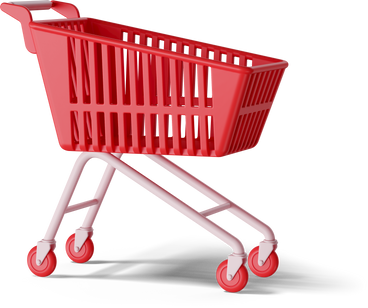red shopping cart PNG, SVG