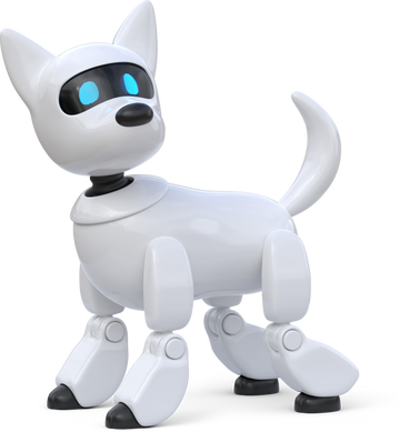 front view of a robot dog looking aside в PNG, SVG