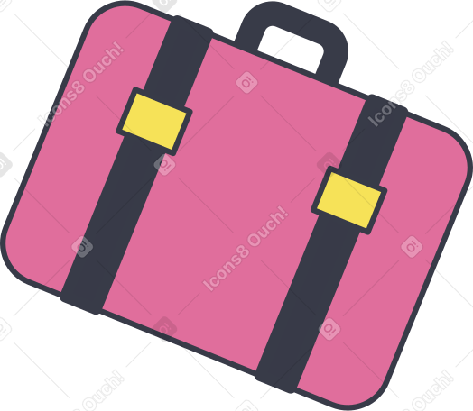 pink suitcase PNG, SVG