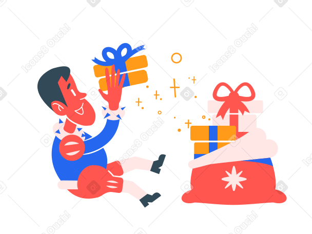 Getting presents PNG, SVG