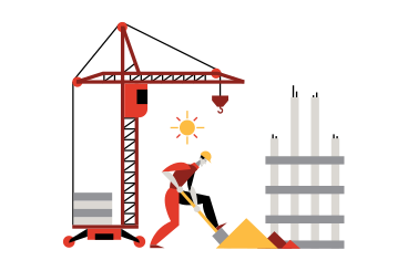 Construction worker digging with shovel PNG, SVG