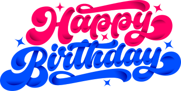 그림자와 별 텍스트로 생일 축하 문자 PNG, SVG