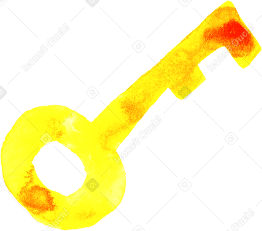 yellow key Illustration in PNG, SVG