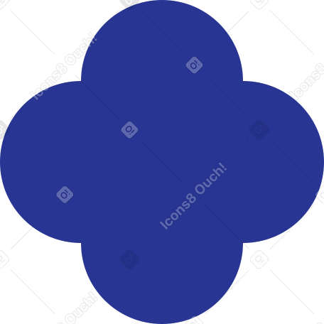 Cuatrifolio azul oscuro PNG, SVG