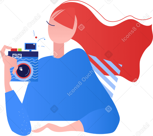 woman photographer Illustration in PNG, SVG