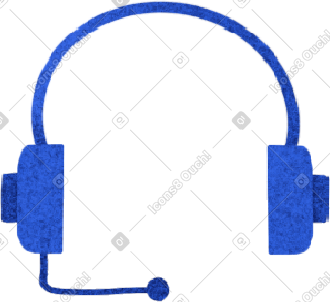 Blue headphones with microphone PNG, SVG