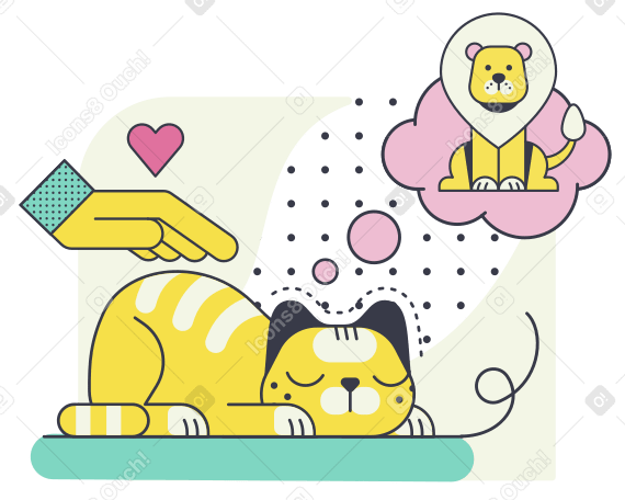 Kitty with big dreams Illustration in PNG, SVG