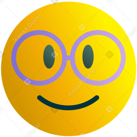 emoji with glasses Illustration in PNG, SVG