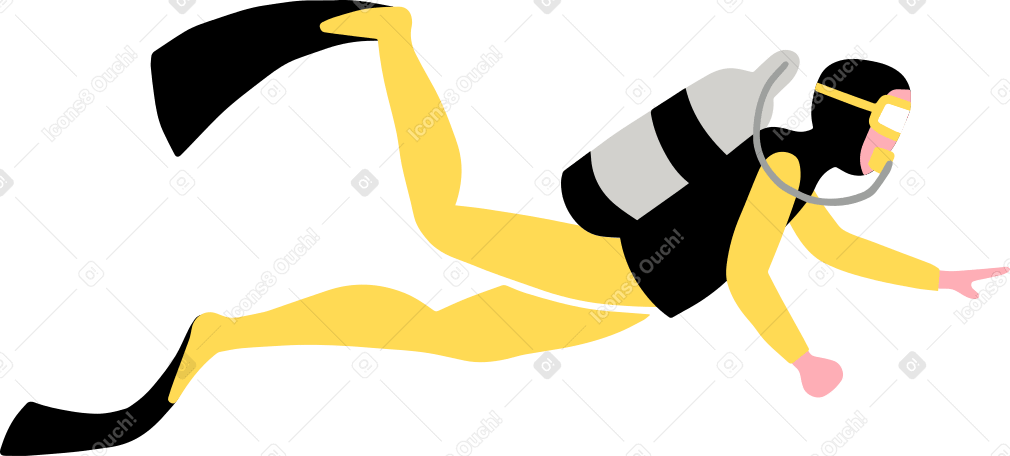 diver Illustration in PNG, SVG