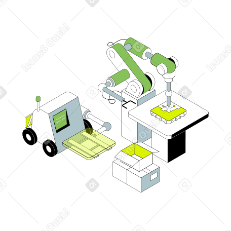Robotic production of goods PNG, SVG