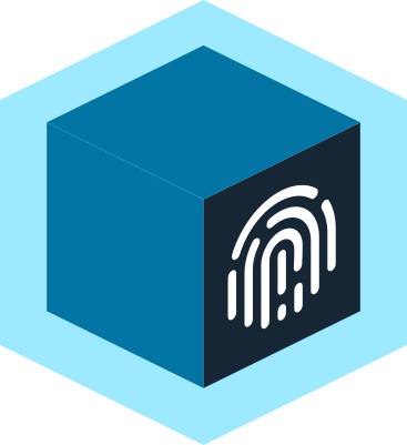 cube blue fingerprint icon PNG, SVG