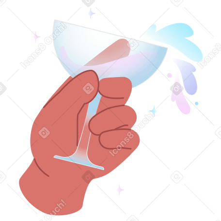Рука с напитком в стакане в PNG, SVG