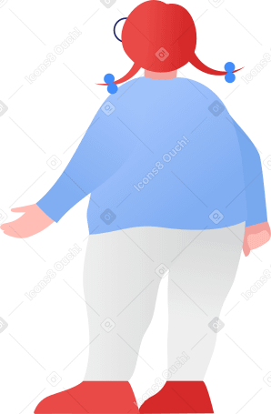 fat girl back Illustration in PNG, SVG