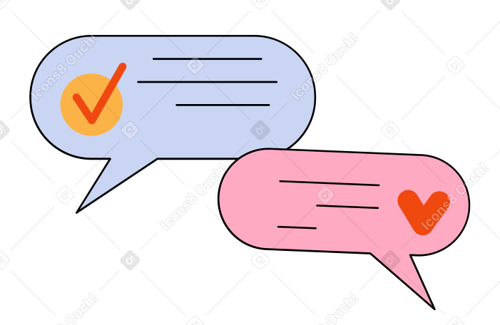 Chat conversation Illustration in PNG, SVG
