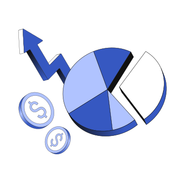 Pie chart showing financial growth PNG, SVG